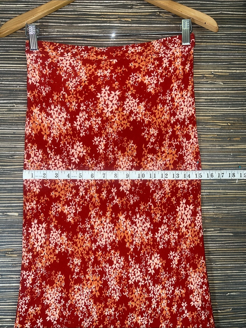 Free People Floral Bias Cut Maxi Skirt Rust Red Small Boho Romantic - Picture 9 of 15